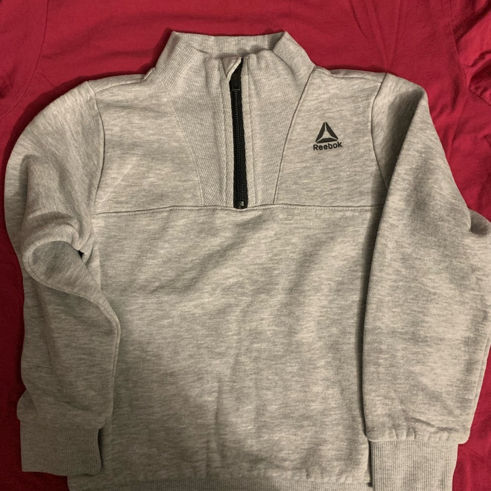 Reebok Men's Light Gray Zip-Up Sweater